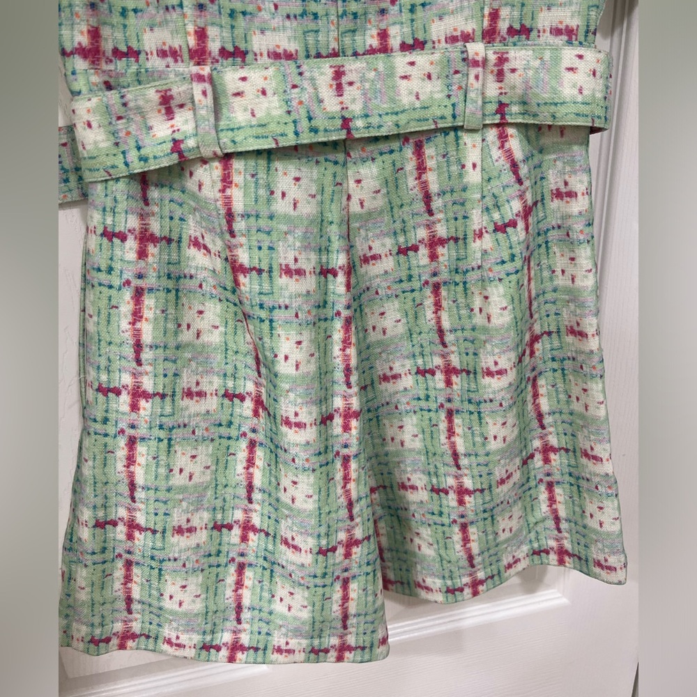 NEW green and pink tweed belted romper - Picture 7 of 11